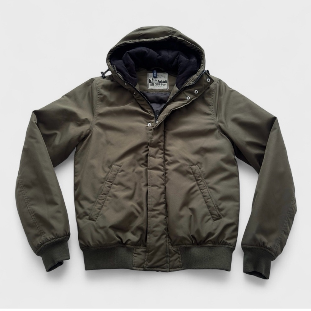 H&M women Dark Green Hooded Bomber Jacket